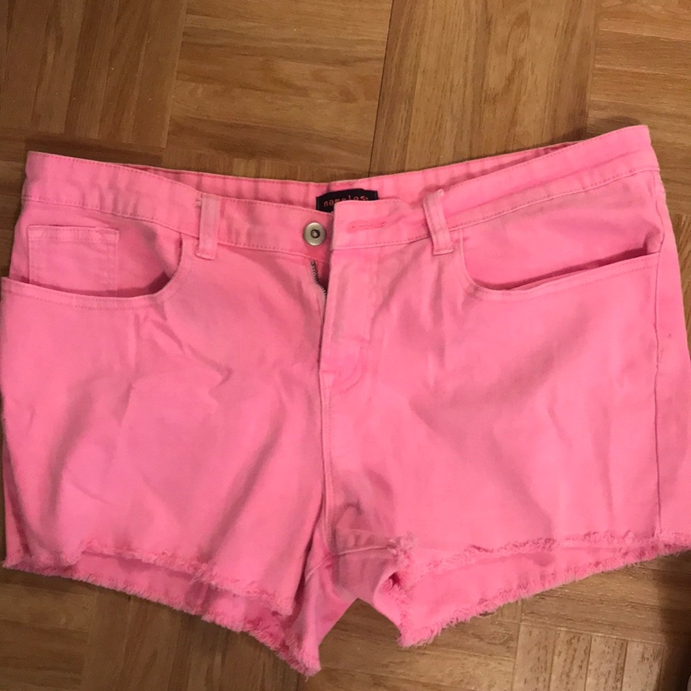 Neon pink shorts